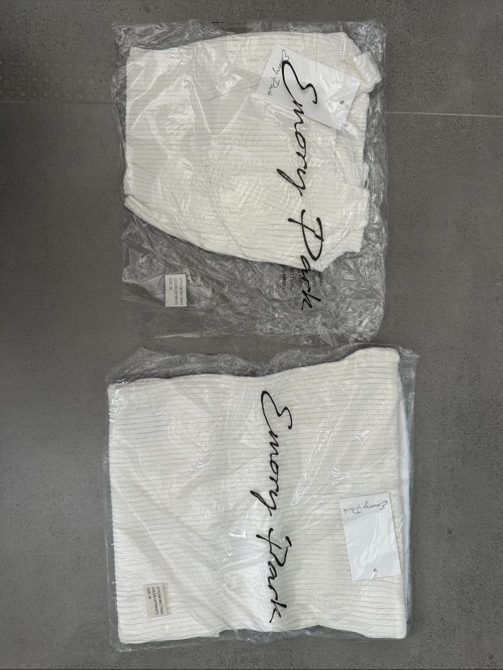 Matching Skirt Set: Off-White Ribbed Knit 2-Piece Set / NWT - Picture 6 of 7